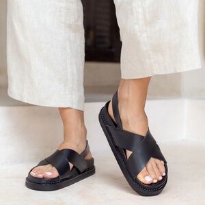 Never worn black Liberte Sandals